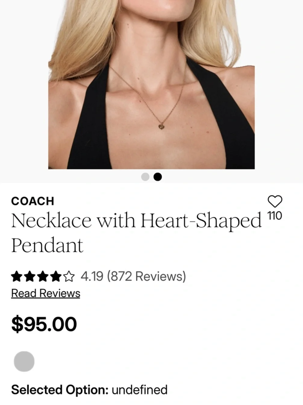 Coach Gold Heart Charm Pendant Necklace - Picture 2 of 3